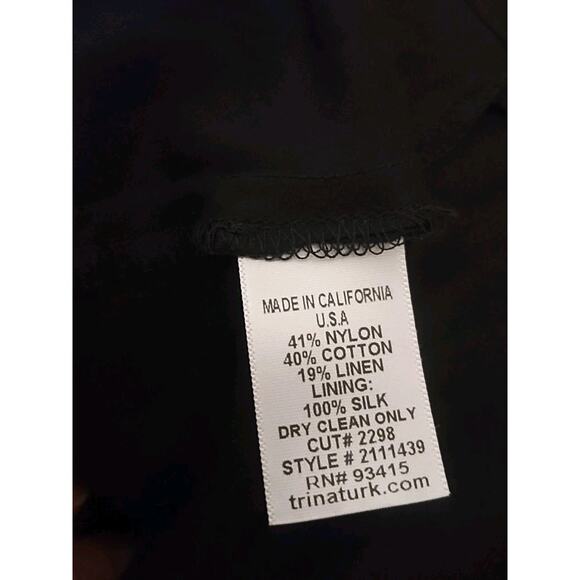 Vintage Trina Turk Black Mini Slip Dress Womens 4 Silk Lined Adjustable - Picture 4 of 5